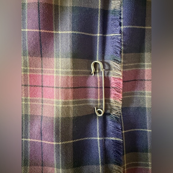 Vintage Pleated Wool Skirt Pink and Purple - Picture 5 of 9